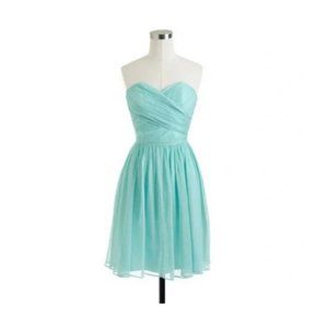 J. Crew Arabelle Strapless 100% Silk Dress size 2 Like new condition NWOT Aqua